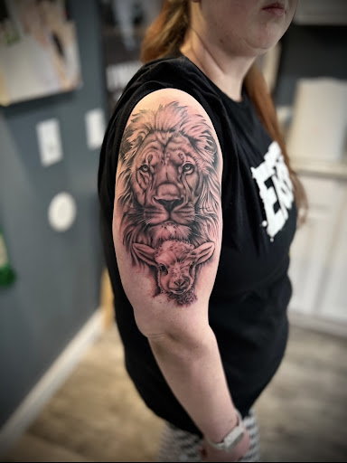 Find dog tattoo idea for your next unique tattoo in Kingsford at Deft Tattoo Studio