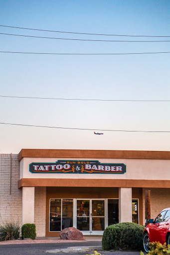 Explore traditional knee tattoo ideas, creative tattoo ideas in Scottsdale, available at Sun Gold Tattoo & Barber