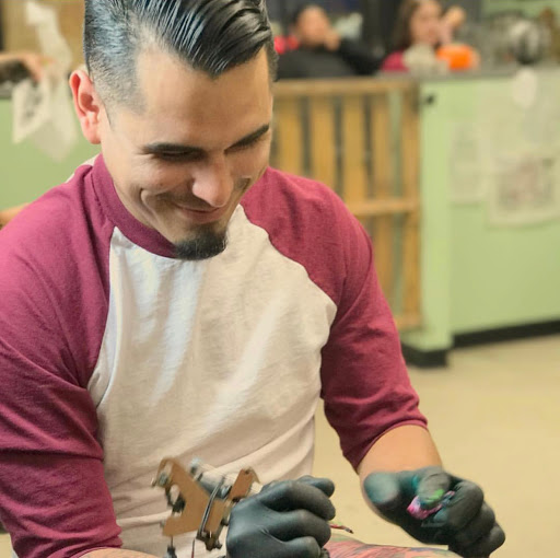 Explore cover up star tattoo ideas, creative tattoo ideas in Wilmington, available at Lost Harbor Tattoo