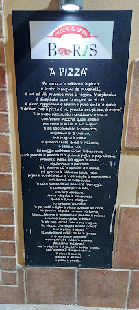 Menu / carte de Pizzeria Boris à Capaccio Scalo