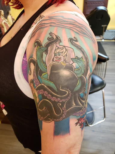 Explore comic book tattoo ideas, creative tattoo ideas in Oakwood, available at Underground Ink