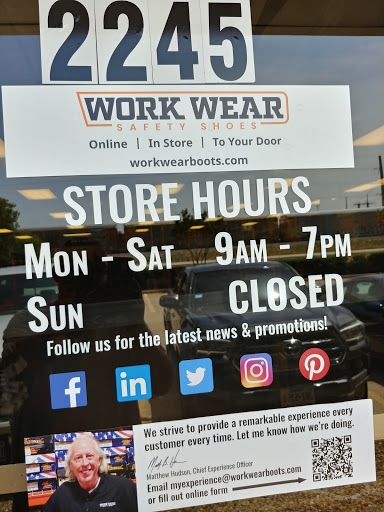 Boot Store «Work Wear Safety Shoes», reviews and photos, 2245 E Division St, Arlington, TX 76011, USA