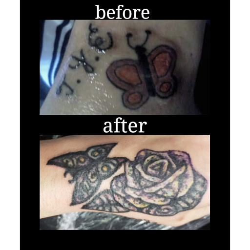 Explore beauty and the beast tattoo ideas, creative tattoo ideas in Erie, available at EliKingInk