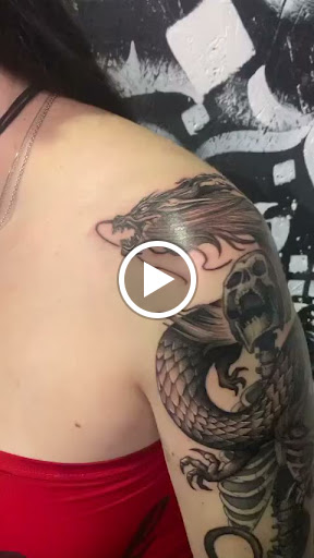 Explore sticker sleeve tattoo ideas, creative tattoo ideas in Aurora, available at The Legacy Tattoo Collective