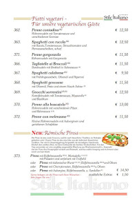 Menu / carte de Ristorante Stile Italiano à Oberursel