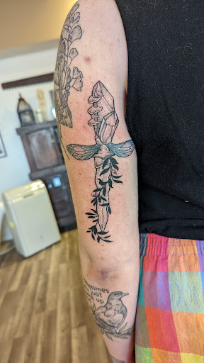 Explore small semicolon tattoo ideas, creative tattoo ideas in Portland, available at Dire Wolf Tattoo Studio