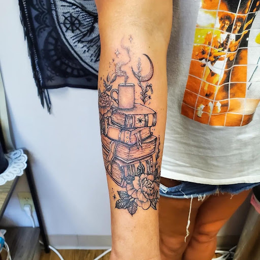 Explore evil angel tattoo ideas, creative tattoo ideas in Hurricane, available at Strange Division Ink