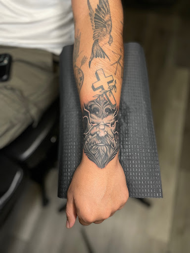 Explore side leg tattoo ideas, creative tattoo ideas in Peoria, available at Modern Ink Tattoo