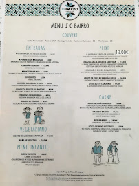 Menu / carte de Restaurante O Bairro à Aveiro