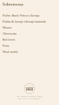 Restaurant 𝑇𝑅𝐴𝑁𝑆𝑀𝑂𝑁𝑃𝑅𝐸𝐺𝑂 𝑆𝑇𝐸𝐴𝐾𝐻𝑂𝑈𝑆𝐸 à Santa Maria da Feira (la carte)