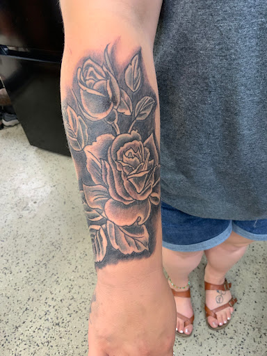 Explore shoulder arm tattoo ideas, creative tattoo ideas in Hattiesburg, available at Sinful Aart Tattoo