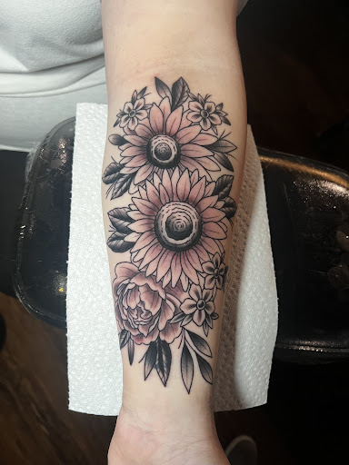 Explore name sleeve tattoo ideas, creative tattoo ideas in Brunswick, available at Leftys Tattoo