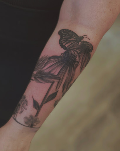 Explore leg tribal tattoo ideas, creative tattoo ideas in Graham, available at Transcendence Art Studio & Tattoo