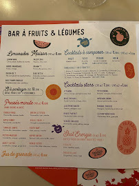 Le Paradis du Fruit - Les Halles à Paris menu