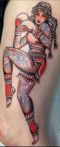 Explore forearm half sleeve cover up tattoo ideas, creative tattoo ideas in Albany, available at Dead Presidents Lounge