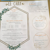 Menu / carte de Le Chay à Royan