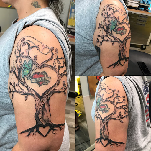 Explore sleeve tattoo filler ideas, creative tattoo ideas in Ocala, available at The Tattoo Gallery of Ocala LLC