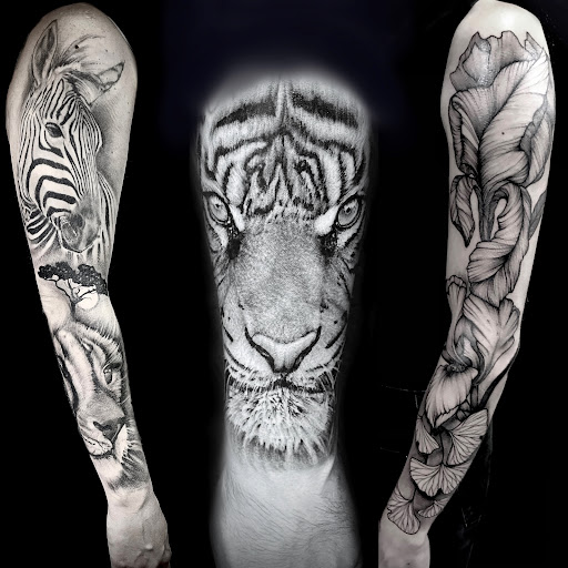 Explore gladiator tattoo ideas, creative tattoo ideas in Barre, available at Rock City Tattoo