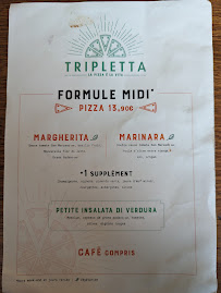 Tripletta Latin à Paris menu