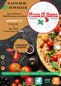 Pizzeria Pizza di Roma Fontenay à Fontenay-sous-Bois (le menu)