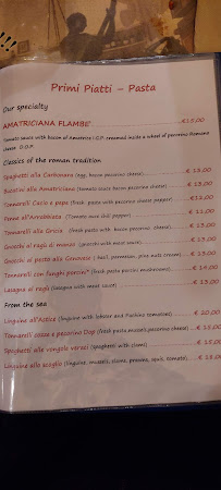 Pizzeria Antica Pizzeria Est Est Est à Rome (le menu)