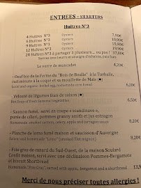 Menu / carte de Le Billot à La Baule-Escoublac