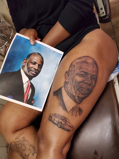 Explore lower leg tattoo ideas male, creative tattoo ideas in Shreveport, available at Trendsetters Tattoo