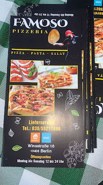 Carte du Famoso Pizzeria à Berlin
