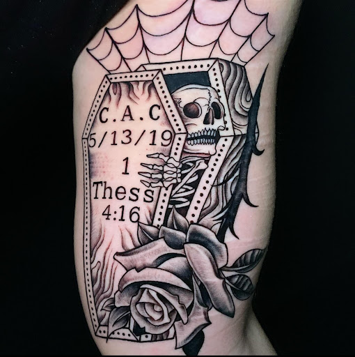 Explore family birth flower tattoo ideas, creative tattoo ideas in Arlington, available at The Chosen One Ink