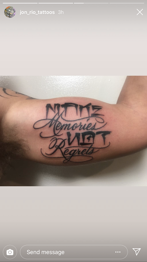 Explore donnie darko tattoo ideas, creative tattoo ideas in Bloomington, available at Evil by the Needle Custom Tattoo and Piercing Studio