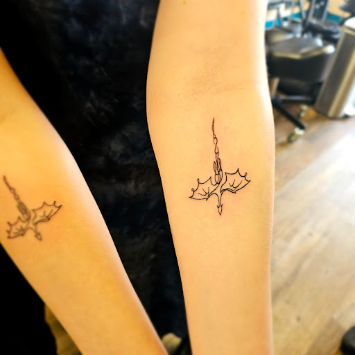 Explore female full sleeve tattoo ideas, creative tattoo ideas in Traverse City, available at Pinups & Needles