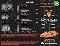 Menu du König Pizza Schönaich à Schönaich