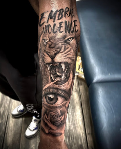 Explore falcon tattoo ideas, creative tattoo ideas in Goose Creek, available at Red Kirin Tattoo