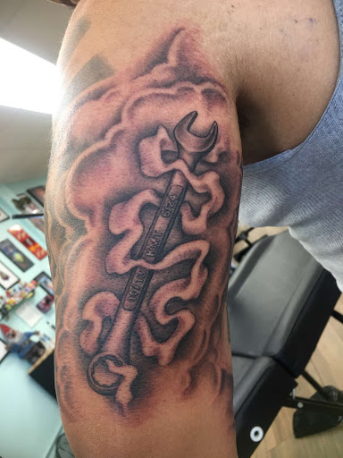 Explore french bulldog tattoo ideas, creative tattoo ideas in Cocoa Beach, available at 13 Waves Tattoo