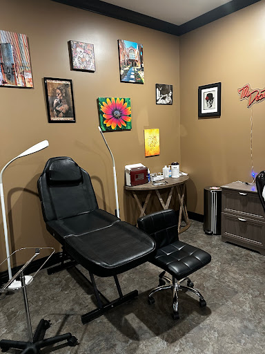 Explore candy skull tattoo ideas, creative tattoo ideas in Bloomington, available at Til Death Tattoo And Piercing Parlor