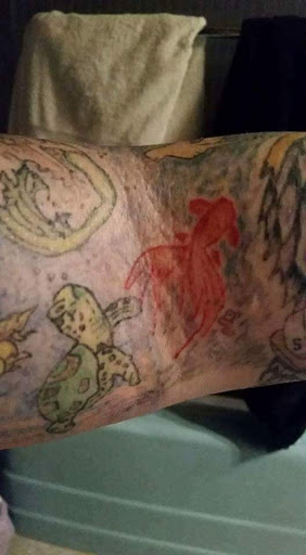 Explore half and half tattoo ideas, creative tattoo ideas in Davis, available at SIX GUN SOUND TATTOO