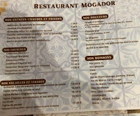 Restaurant marocain Mogador à Anzin - menu / carte