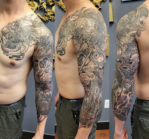 Explore poseidon tattoo ideas, creative tattoo ideas in Seattle, available at Dragon Tattoo