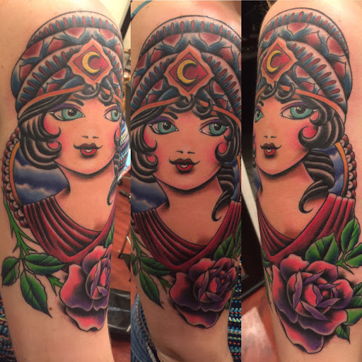 Explore bull riding tattoo ideas, creative tattoo ideas in Hanover, available at Gypsy Skull Tattoo