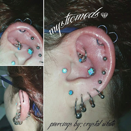 Explore white tattoo ideas, creative tattoo ideas in Hampton, available at Blue Horseshoe Tattoo and Body Piercing