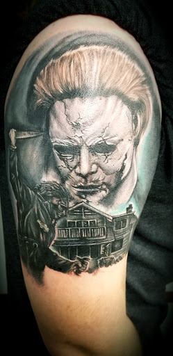 Explore lower sleeve tattoo ideas, creative tattoo ideas in Granbury, available at Luckys 13 Tattoo Shop