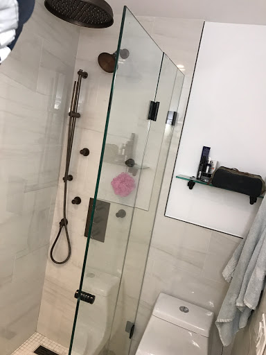 Glass shower door & mirror