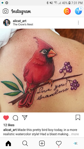 Explore road tattoo ideas, creative tattoo ideas in Dubuque, available at The Crows Nest
