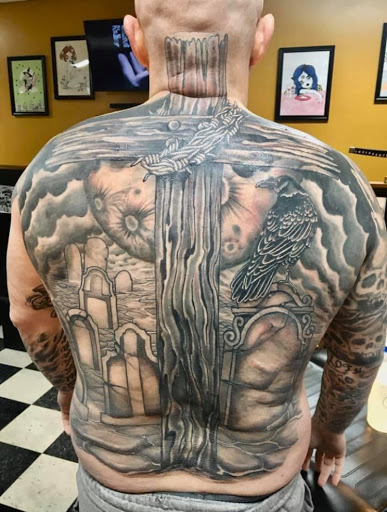 Explore bad omens tattoo ideas, creative tattoo ideas in Stevens Point, available at Black Rabbit Tattooing