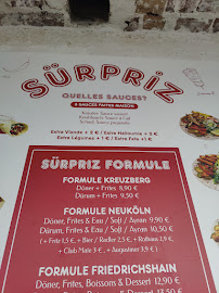 Restaurant allemand Sürpriz - Berliner Kebab à Paris (la carte)