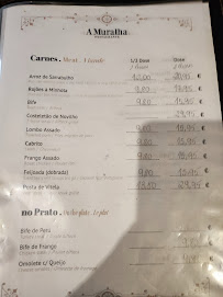 Menu du A Muralha à Ponte de Lima