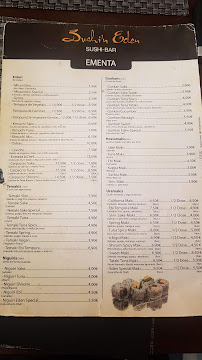 Menu / carte de Sushi'n Eden à Queluz