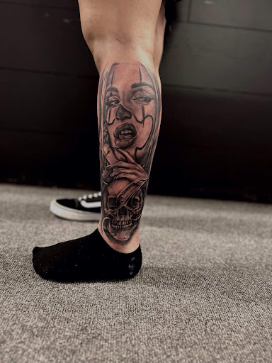 Explore marathon running tattoo ideas, creative tattoo ideas in Wallace, available at Artistic Abyss Tattoo Collective