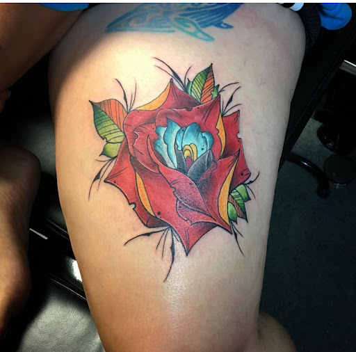 Explore skier tattoo ideas, creative tattoo ideas in Orange Park, available at Big City Tattoo and Piercing