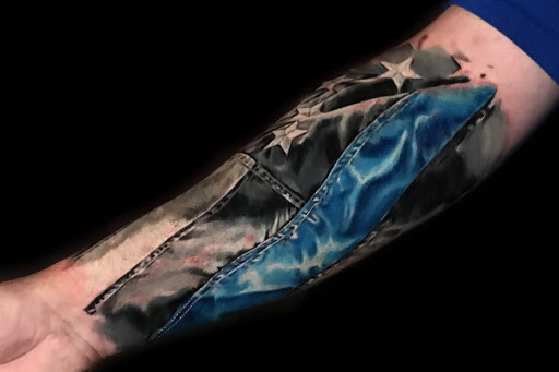 Explore script tattoo ideas for men, creative tattoo ideas in Davenport, available at Ynot Ink Studio